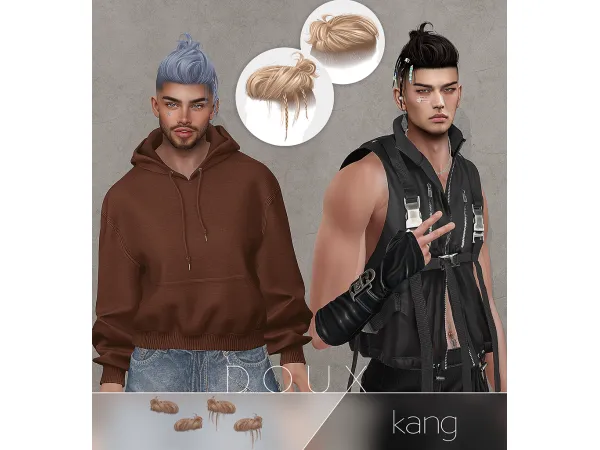 Alpha DOUX Kang Hairstyle - The Sims 4 Custom Content