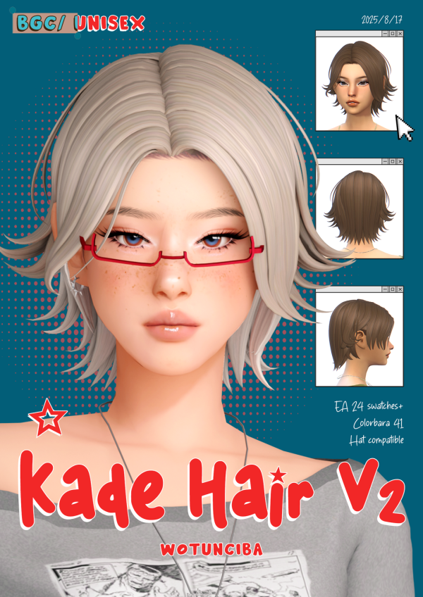 Maxis Match Kade Hair V2 by simsfinds - The Sims 4 Custom Content