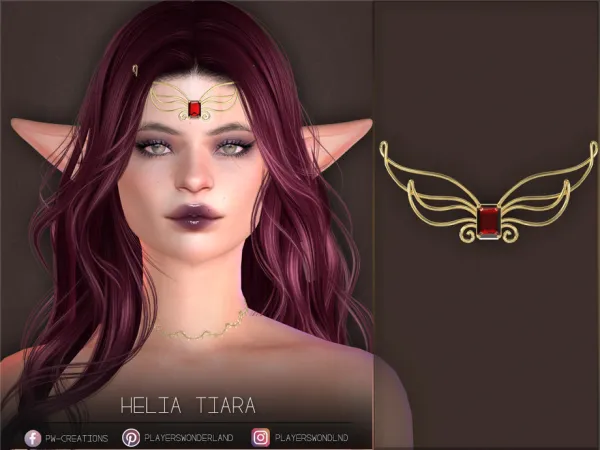 Alpha Helia Tiara by PlayersWonderland - The Sims 4 Custom Content