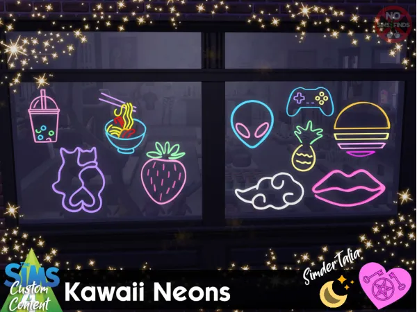 Mix Kawaii Neons by simdertalia - The Sims 4 Custom Content