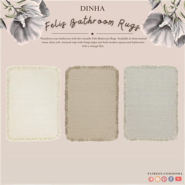 Alpha Felis Bathroom Rugs by dinhagamer - The Sims 4 Custom Content