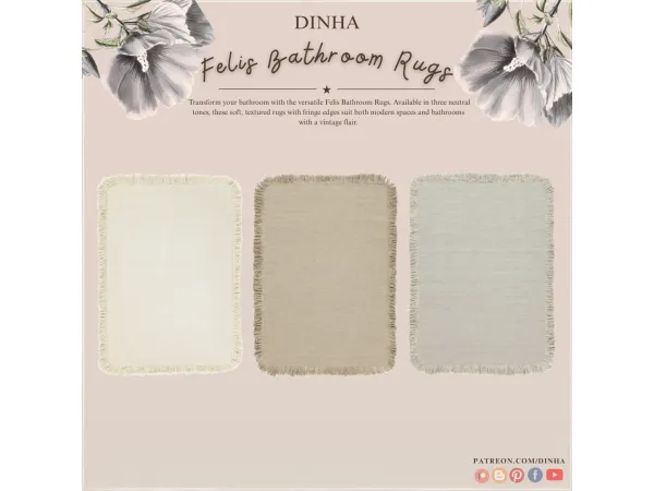 Alpha Felis Bathroom Rugs - The Sims 4 Custom Content