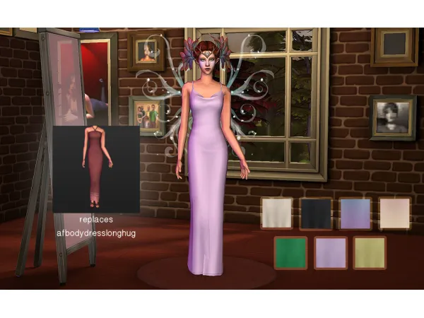 deedee sims 4t2 SP32 Dress Silk Long edit as afbodydresslonghug DR by etherealien - The Sims 2 Custom Content