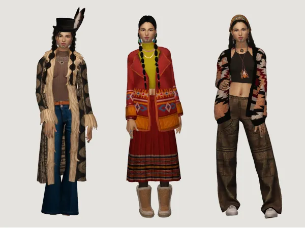 native american lookbook with Kai by simsfinds - The Sims 2 Custom Content