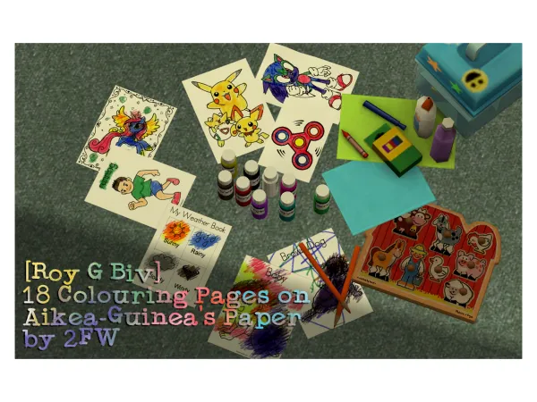 Roy G Biv 18 Colouring Pages on Aikea Guineau2019s Paper by twofingerswhiskey - The Sims 2 Custom Content