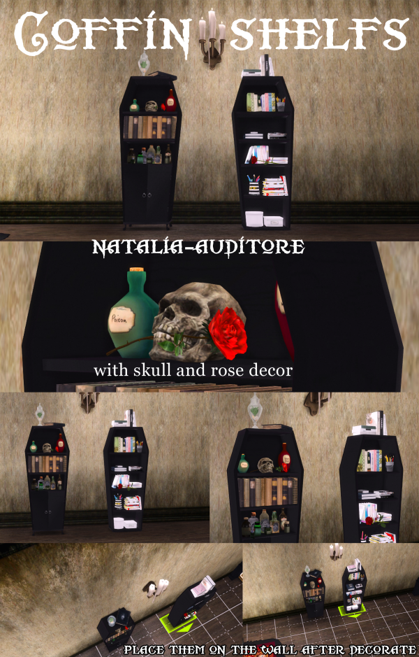 Alpha Coffin shelfs Auditore updated by simsfinds - The Sims 4 Custom Content
