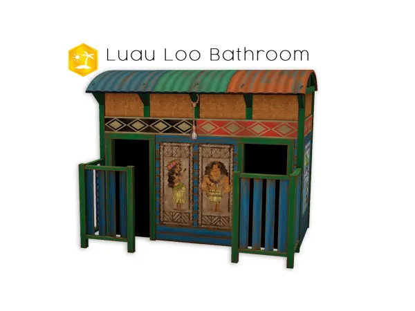 Island Living 4t2 Luau Loo Bathroom by simsfinds - The Sims 2 Custom Content