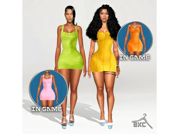 Sims 4 BANDAGE DRESS by Baddiexsimmer