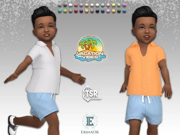 Mix ErinAOK Vacation Vibes Toddler Top 081325 - The Sims 4 Custom Content