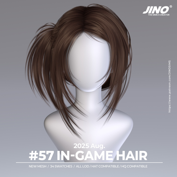 Alpha [JINO] HAIR N57 by simsfinds - The Sims 4 Custom Content