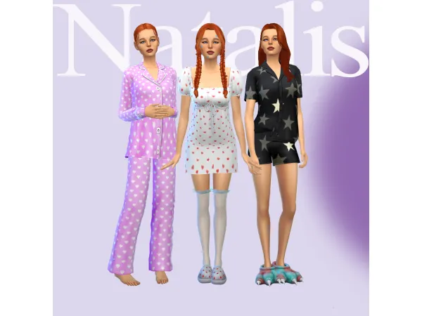Maxis Match Set of 7 items of home clothes by Natalis - The Sims 4 Custom Content