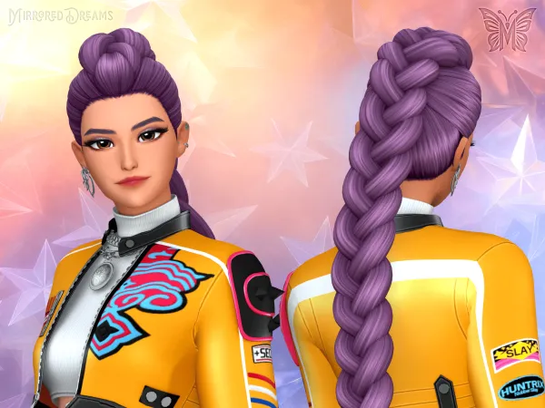 Mix Rumi Hair Huntrix Earring Golden Accessory Kpop Demon Hunters - The Sims 4 Custom Content