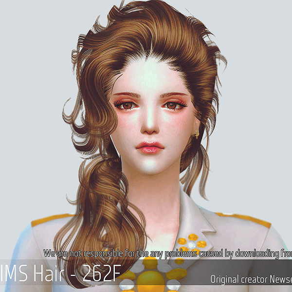 Alpha Korean Hairstyle 262F by simsfinds - The Sims 4 Custom Content