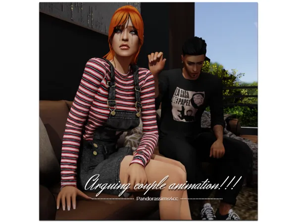 Maxis Match Arguing couple animation remake - The Sims 4 Custom Content