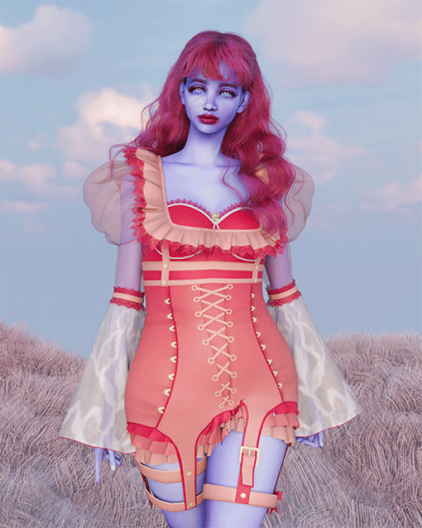 Alpha LM Night Neon Corset by simsfinds - The Sims 4 Custom Content