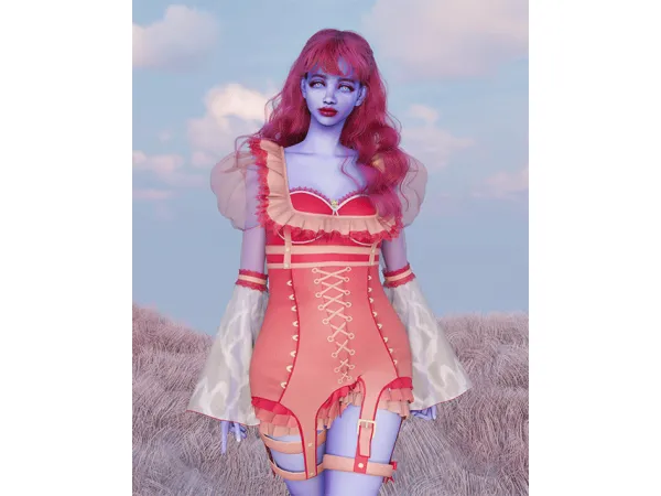 Alpha LM Night Neon Corset by simsonico - The Sims 4 Custom Content