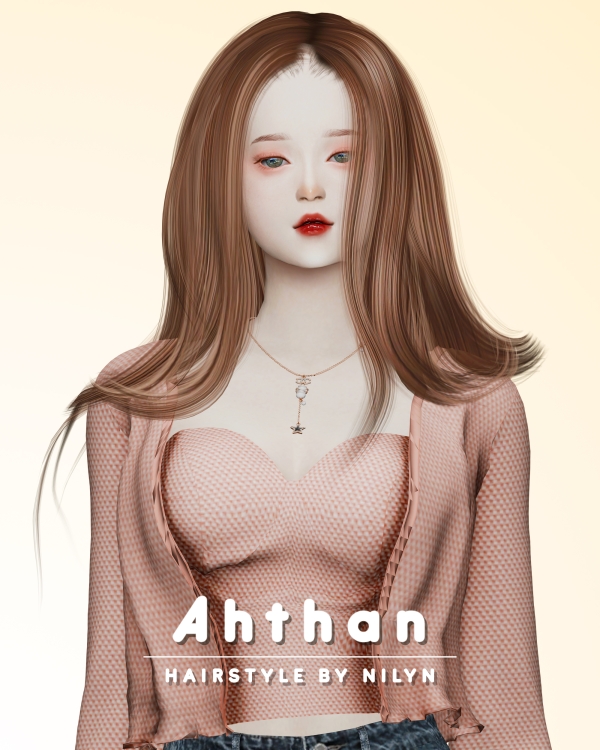 Alpha NILYN AHTHAN HAIR by nilynsims - The Sims 4 Custom Content