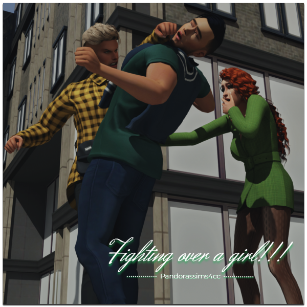 Maxis Match Fighting over a girl by pandorassims4cc - The Sims 4 Custom Content