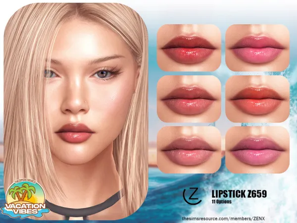Alpha LIPSTICK Z659 by ZENX - The Sims 4 Custom Content