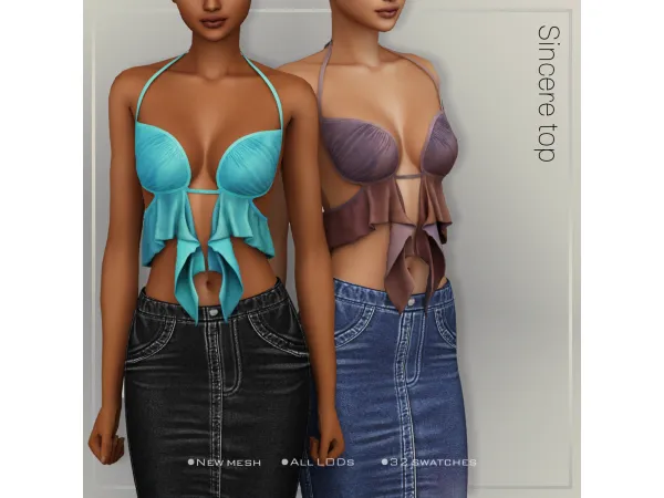 Alpha Belaloallure Denim Rush collection Sincere - The Sims 4 Custom Content