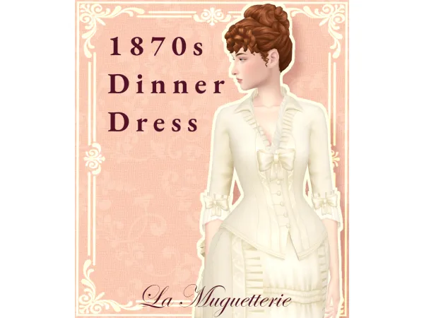 Maxis Match 1870s Dinner Dress by La Muguetterie - The Sims 4 Custom Content
