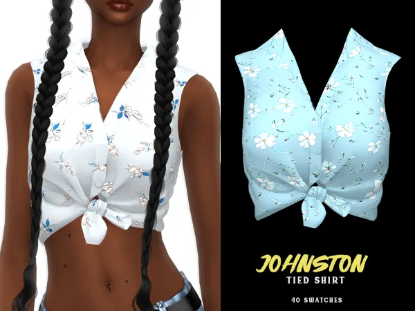 Alpha Johnson Sleeveless Tied Shirt - The Sims 4 Custom Content