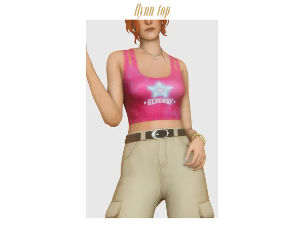 Maxis Match u00abflynnu00bb top - The Sims 4 Custom Content