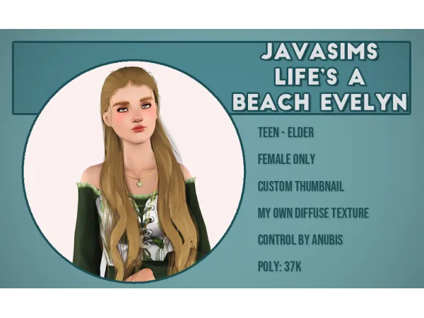 Javasims Lifeu2019s a Beach Evelyn by poisonfireleafs - The Sims 3 Custom Content