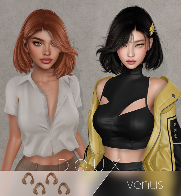 Alpha VENUS HAIRSTYLE by douxhair - The Sims 4 Custom Content