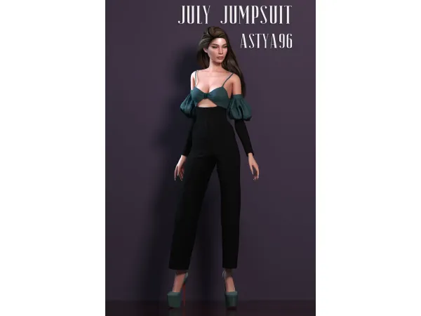 Alpha July Jumpsuit by astya96 - The Sims 4 Custom Content
