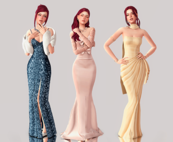 Maxis Match BLACK TIE DRESSES by simsfinds - The Sims 4 Custom Content