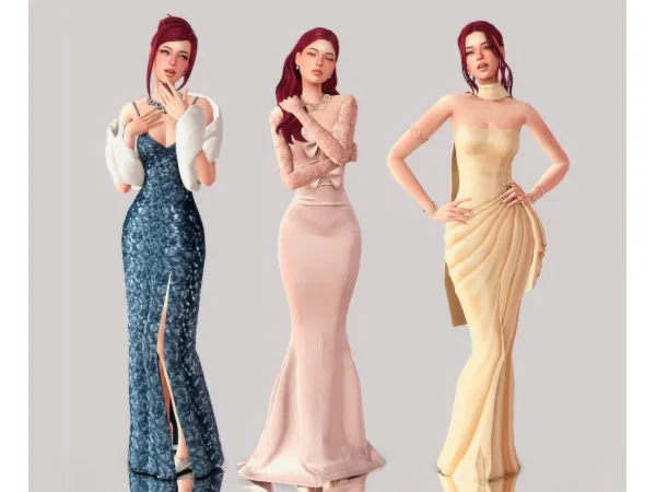 Maxis Match BLACK TIE DRESSES by nataliemonique - The Sims 4 Custom Content