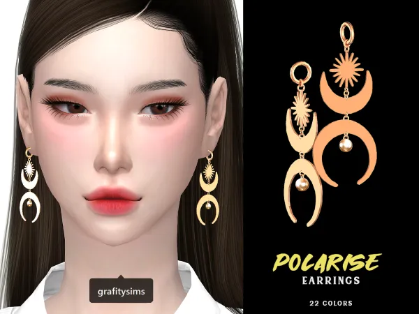 Alpha Polarise Earrings - The Sims 4 Custom Content