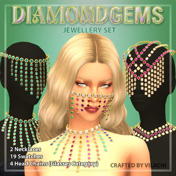 Maxis Match Vilachi DiamondGems Jewellery Set by simsfinds - The Sims 4 Custom Content
