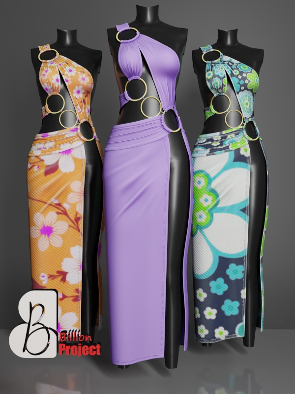 Alpha BiliionProject Wenna Long Dress by billion_project666 - The Sims 4 Custom Content
