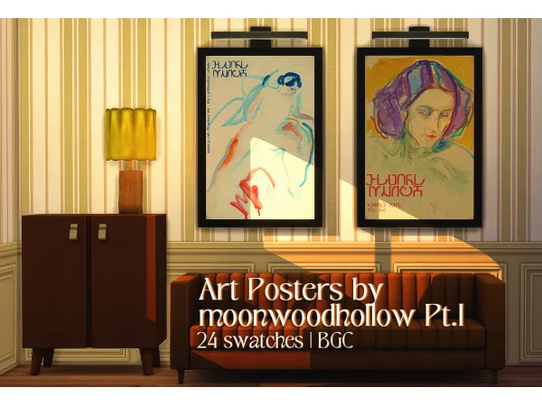 Mix Art Posters by moonwoodhollow Pt 1 - The Sims 4 Custom Content