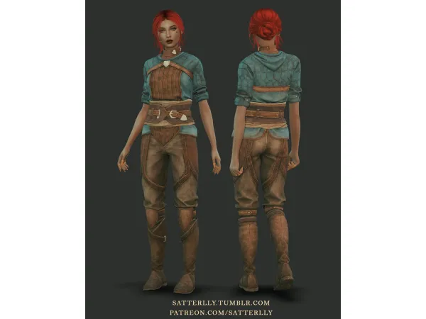 Mix Dragon Age The Veilguard Gray Warden common outfit 1 by satterlly - The Sims 4 Custom Content