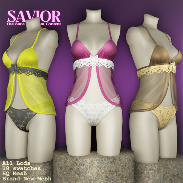 Alpha Svr_Anna Lingerie by saviorts4 - The Sims 4 Custom Content