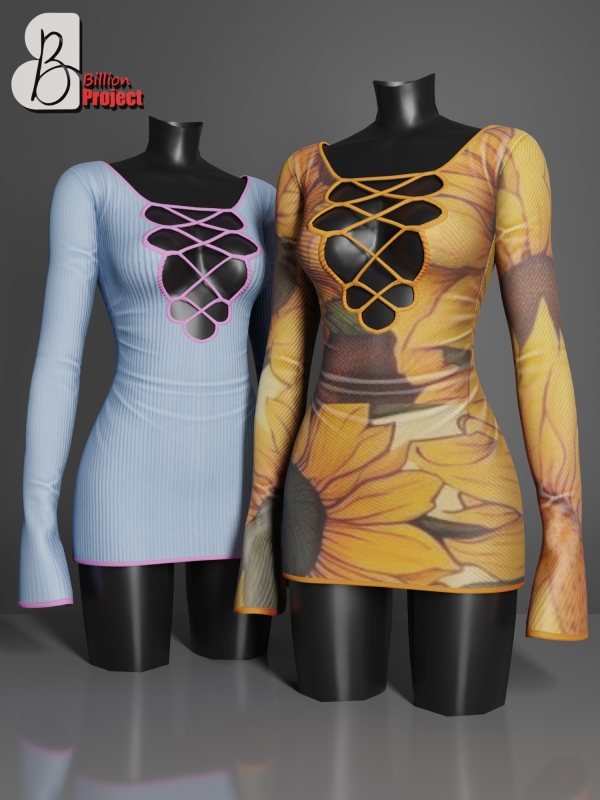 Alpha BillionProject XRY Mini Dress by billion_project666 - The Sims 4 Custom Content
