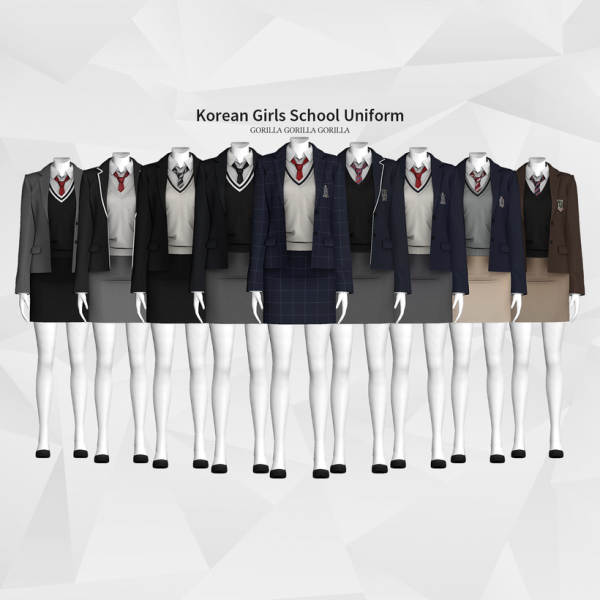 Alpha Korean Girls School Uniform by simsfinds - The Sims 4 Custom Content