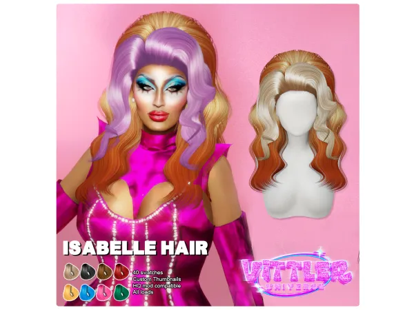 Alpha Isabelle Female Hair by VittlerUniverse - The Sims 4 Custom Content