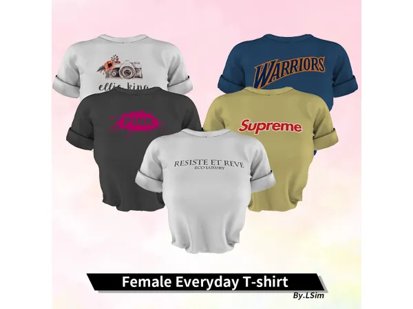 Alpha LSim female Everyday T shirt - The Sims 4 Custom Content