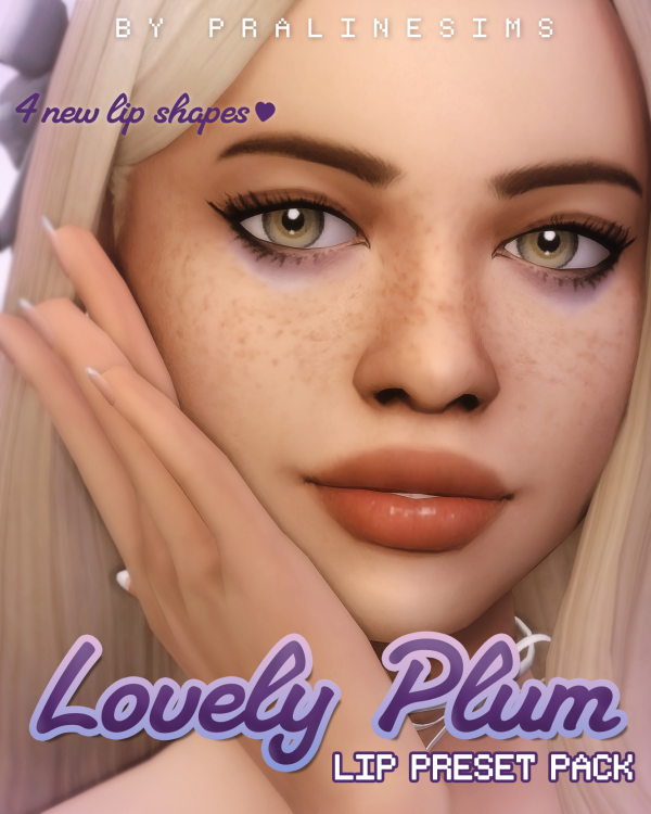 Mix LOVELY PLUM Lip Preset Pack by simsfinds - The Sims 4 Custom Content
