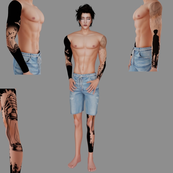 Mix Male tattoo 40 by simmer_creator - The Sims 4 Custom Content