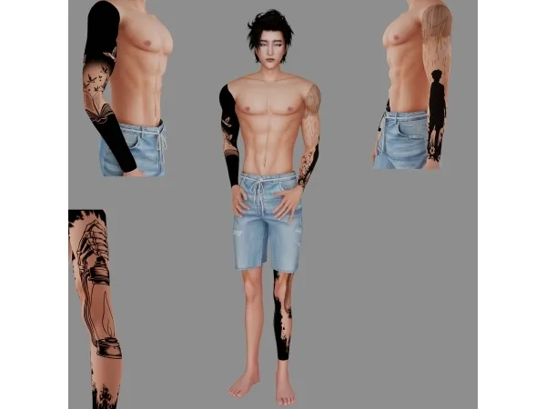 Mix Male tattoo 40 - The Sims 4 Custom Content