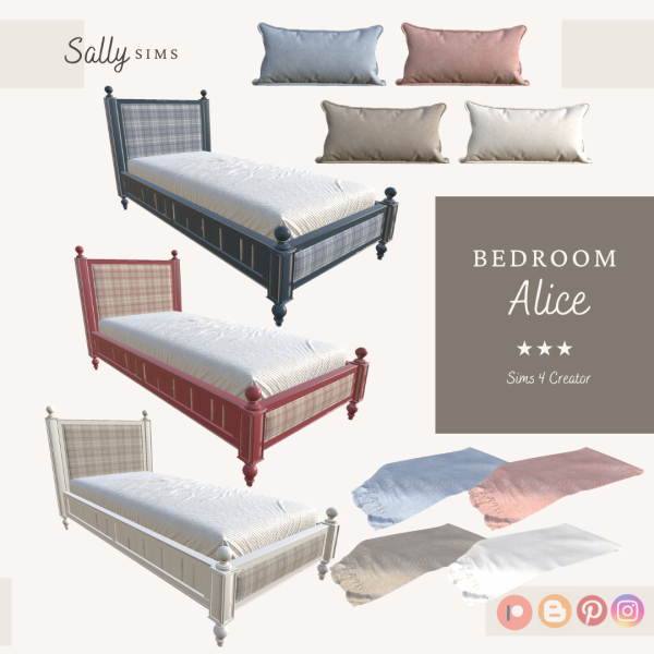 Alpha Bedroom ALICE (Part 1) by sally4sims - The Sims 4 Custom Content