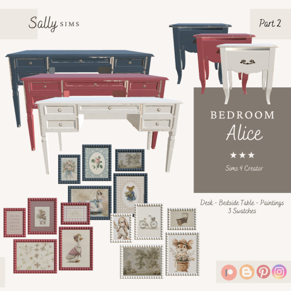 Alpha Bedroom ALICE (Part 2) by sally4sims - The Sims 4 Custom Content