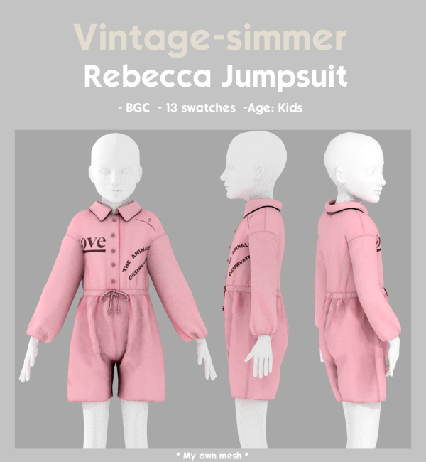 Maxis Match Alpha Jumpsuit for Kids simmer by simsfinds - The Sims 4 Custom Content