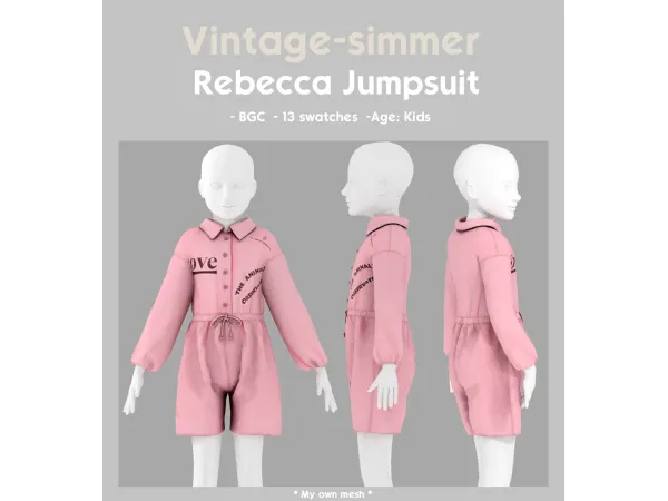 Maxis Match Alpha Jumpsuit for Kids simmer by vintage - The Sims 4 Custom Content