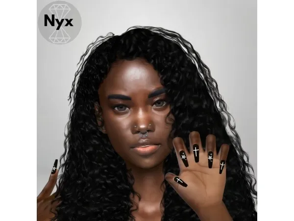 Alpha Goth long nails - The Sims 4 Custom Content